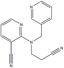 2-[(2-cyanoethyl)(pyridin-3-ylmethyl)amino]pyridine-3-carbonitrile Struktur