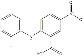 2-[(2-fluoro-5-methylphenyl)amino]-5-nitrobenzoic acid Struktur