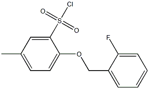 2-[(2-fluorophenyl)methoxy]-5-methylbenzene-1-sulfonyl chloride Struktur