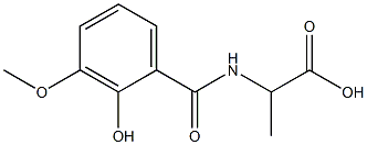 2-[(2-hydroxy-3-methoxybenzoyl)amino]propanoic acid Struktur