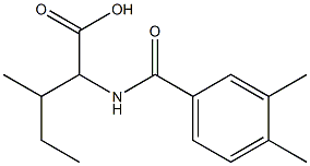 2-[(3,4-dimethylphenyl)formamido]-3-methylpentanoic acid Struktur