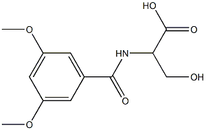 2-[(3,5-dimethoxybenzoyl)amino]-3-hydroxypropanoic acid Struktur