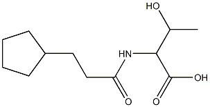 2-[(3-cyclopentylpropanoyl)amino]-3-hydroxybutanoic acid Struktur