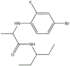 2-[(4-bromo-2-fluorophenyl)amino]-N-(pentan-3-yl)propanamide Struktur