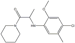 2-[(4-chloro-2-methoxy-5-methylphenyl)amino]-1-(piperidin-1-yl)propan-1-one Struktur