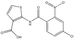 2-[(4-chloro-2-nitrobenzene)amido]thiophene-3-carboxylic acid Struktur