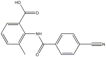 2-[(4-cyanobenzoyl)amino]-3-methylbenzoic acid Struktur