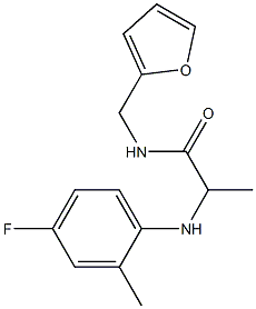 2-[(4-fluoro-2-methylphenyl)amino]-N-(furan-2-ylmethyl)propanamide Struktur