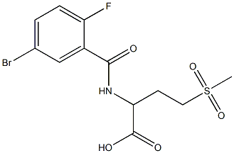 2-[(5-bromo-2-fluorophenyl)formamido]-4-methanesulfonylbutanoic acid Struktur