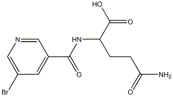 2-[(5-bromopyridin-3-yl)formamido]-4-carbamoylbutanoic acid Struktur