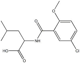 2-[(5-chloro-2-methoxyphenyl)formamido]-4-methylpentanoic acid Struktur