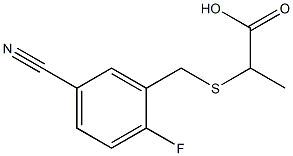 2-[(5-cyano-2-fluorobenzyl)thio]propanoic acid Struktur