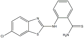 2-[(6-chloro-1,3-benzothiazol-2-yl)amino]benzene-1-carbothioamide Struktur