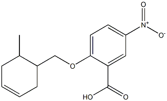 2-[(6-methylcyclohex-3-en-1-yl)methoxy]-5-nitrobenzoic acid Struktur