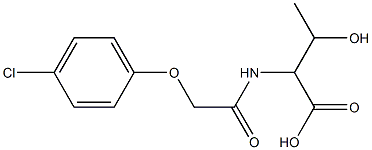 2-[2-(4-chlorophenoxy)acetamido]-3-hydroxybutanoic acid Struktur