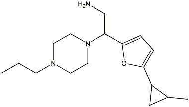 2-[5-(2-methylcyclopropyl)-2-furyl]-2-(4-propylpiperazin-1-yl)ethanamine Struktur