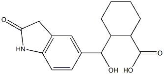 2-[hydroxy(2-oxo-2,3-dihydro-1H-indol-5-yl)methyl]cyclohexane-1-carboxylic acid Struktur