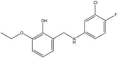 2-{[(3-chloro-4-fluorophenyl)amino]methyl}-6-ethoxyphenol Struktur