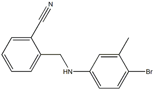 2-{[(4-bromo-3-methylphenyl)amino]methyl}benzonitrile Struktur