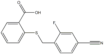 2-{[(4-cyano-2-fluorophenyl)methyl]sulfanyl}benzoic acid Struktur