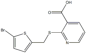 2-{[(5-bromothiophen-2-yl)methyl]sulfanyl}pyridine-3-carboxylic acid Struktur