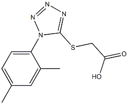 2-{[1-(2,4-dimethylphenyl)-1H-1,2,3,4-tetrazol-5-yl]sulfanyl}acetic acid Struktur