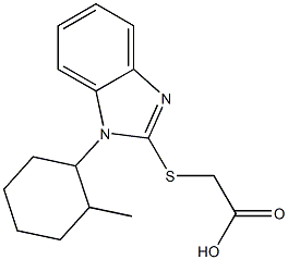 2-{[1-(2-methylcyclohexyl)-1H-1,3-benzodiazol-2-yl]sulfanyl}acetic acid Struktur