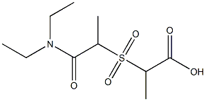 2-{[1-(diethylcarbamoyl)ethane]sulfonyl}propanoic acid Struktur