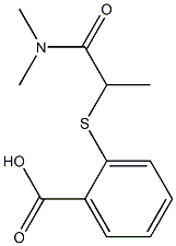 2-{[1-(dimethylcarbamoyl)ethyl]sulfanyl}benzoic acid Struktur