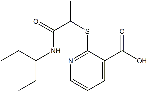 2-{[1-(pentan-3-ylcarbamoyl)ethyl]sulfanyl}pyridine-3-carboxylic acid Struktur