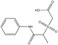 2-{[1-(phenylcarbamoyl)ethane]sulfonyl}acetic acid Struktur