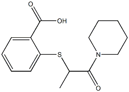 2-{[1-oxo-1-(piperidin-1-yl)propan-2-yl]sulfanyl}benzoic acid Struktur