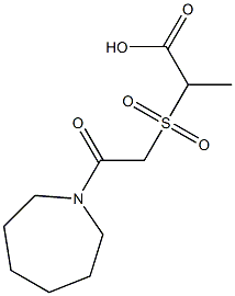 2-{[2-(azepan-1-yl)-2-oxoethane]sulfonyl}propanoic acid Struktur