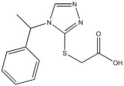 2-{[4-(1-phenylethyl)-4H-1,2,4-triazol-3-yl]sulfanyl}acetic acid Struktur