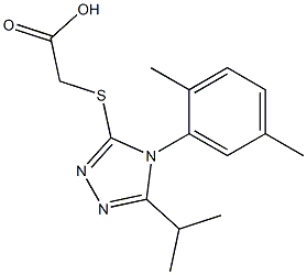 2-{[4-(2,5-dimethylphenyl)-5-(propan-2-yl)-4H-1,2,4-triazol-3-yl]sulfanyl}acetic acid Struktur