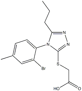 2-{[4-(2-bromo-4-methylphenyl)-5-propyl-4H-1,2,4-triazol-3-yl]sulfanyl}acetic acid Struktur