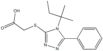 2-{[4-(2-methylbutan-2-yl)-5-phenyl-4H-1,2,4-triazol-3-yl]sulfanyl}acetic acid Struktur