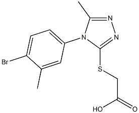 2-{[4-(4-bromo-3-methylphenyl)-5-methyl-4H-1,2,4-triazol-3-yl]sulfanyl}acetic acid Struktur