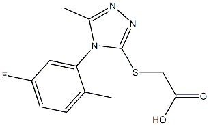 2-{[4-(5-fluoro-2-methylphenyl)-5-methyl-4H-1,2,4-triazol-3-yl]sulfanyl}acetic acid Struktur