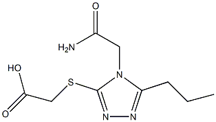 2-{[4-(carbamoylmethyl)-5-propyl-4H-1,2,4-triazol-3-yl]sulfanyl}acetic acid Struktur