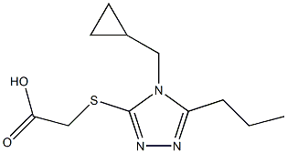 2-{[4-(cyclopropylmethyl)-5-propyl-4H-1,2,4-triazol-3-yl]sulfanyl}acetic acid Struktur