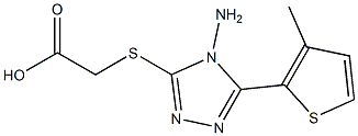 2-{[4-amino-5-(3-methylthiophen-2-yl)-4H-1,2,4-triazol-3-yl]sulfanyl}acetic acid Struktur