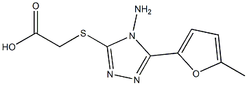 2-{[4-amino-5-(5-methylfuran-2-yl)-4H-1,2,4-triazol-3-yl]sulfanyl}acetic acid Struktur