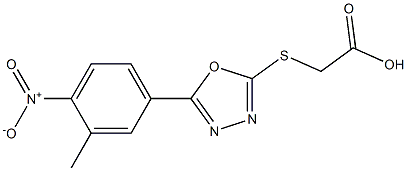 2-{[5-(3-methyl-4-nitrophenyl)-1,3,4-oxadiazol-2-yl]sulfanyl}acetic acid Struktur