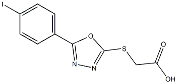 2-{[5-(4-iodophenyl)-1,3,4-oxadiazol-2-yl]sulfanyl}acetic acid Struktur