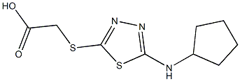 2-{[5-(cyclopentylamino)-1,3,4-thiadiazol-2-yl]sulfanyl}acetic acid Struktur