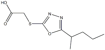 2-{[5-(pentan-2-yl)-1,3,4-oxadiazol-2-yl]sulfanyl}acetic acid Struktur