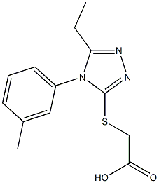 2-{[5-ethyl-4-(3-methylphenyl)-4H-1,2,4-triazol-3-yl]sulfanyl}acetic acid Struktur