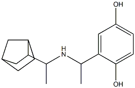 2-{1-[(1-{bicyclo[2.2.1]heptan-2-yl}ethyl)amino]ethyl}benzene-1,4-diol Struktur