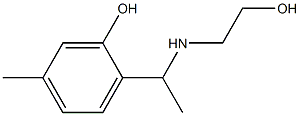 2-{1-[(2-hydroxyethyl)amino]ethyl}-5-methylphenol Struktur